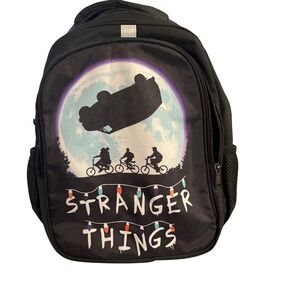 Stranger Things Netflix Black Backpack‎ Kids on Bikes Moon Graphic School Bag
